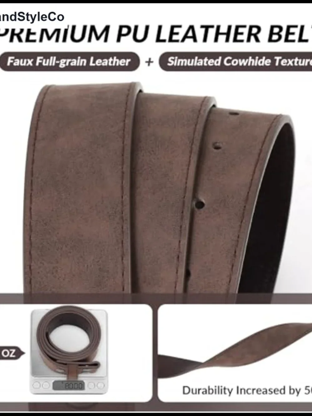 Faux Leather Western Belt with Longhorn or Horse Buckle